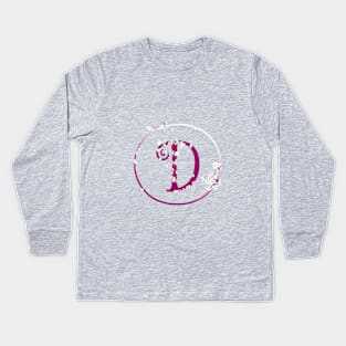 Monogram fairy flowers, letter D Kids Long Sleeve T-Shirt